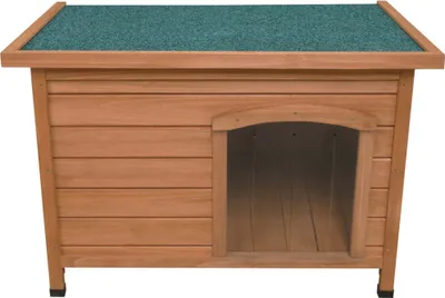 Obrázok produktu pre Psia búda z jedľového dreva – malá psia búda, psia jaskyňa, domček pre zvieratá, rozmery 58 x 86 x 63 cm, vhodná do exteriéru aj interiéru, skosená a odklápateľná plstená strecha, odnímateľná podlaha, 5 cm vysoké nožičky, dvierka, odolná voči poveternostným vplyvom, jednoduché čistenie