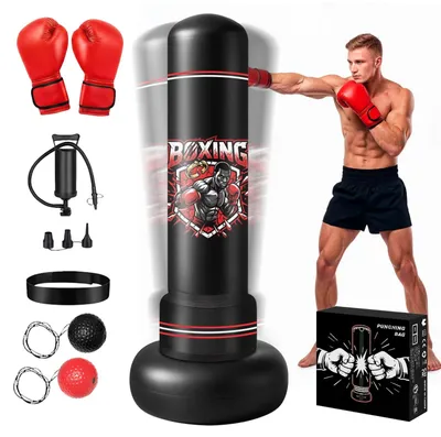 Immagine prodotto di Sacco da boxe autoportante, completo di guantoni e speed ball