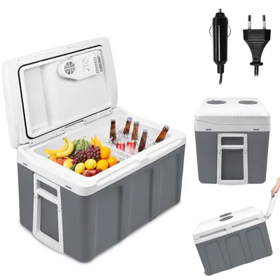 Image de Glacière électrique XINZI pour voiture, glacière 48 L 12 V / 230 V avec câble et roulettes, modes ECO et MAX, glacières électriques pour le camping, la voiture et le camion