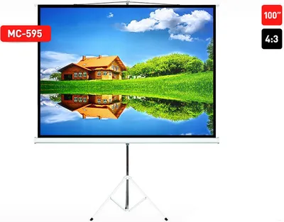 Zdjęcie produktu dla Stojak do projektora 200x150cm 4:3 HD TV kino domowe projektor ekran rolowany