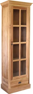 Produktbild von Teako Design Vitrine Pukavik Teakholz Massiv Landhausstil 210x69x40cm
