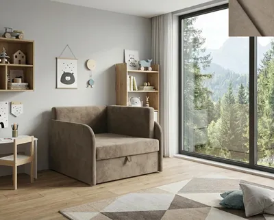 Produktbild von Schlafsessel LUCCA 79×104×67 cm mit Schlaffunktion 73×170, Bettkasten, Matratze, Stoff New Velo 204 BRAUN POLTRONA LETTO