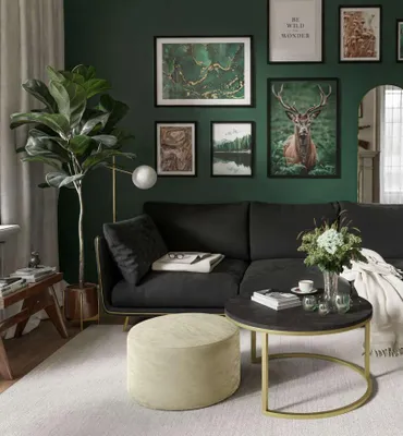 Produktbild von Runder Tisch CIRI mit Hocker Gold Matt