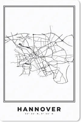 Produktbild von MuchoWow® Mauspad Mousepad Stadtplan - Schwarz-weiß - Karte - Hannover - Deutschland - Karte 40x60 cm - Mousepads - Maus Mat - Pad - Mausunterlage - Schreibtisch Accesoire