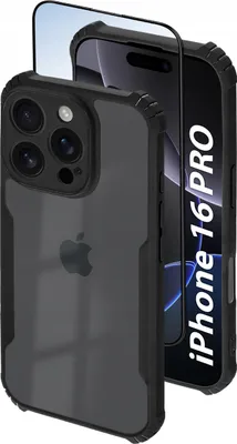 Zdjęcie produktu dla Etui do iPhone 16 Pro ANTI-SHOCK MATT CLEAR WZMACNIANE + Szkło 5D PREMIUM