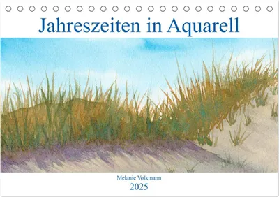 Produktbild von Jahreszeiten in Aquarell (Tischkalender 2025 DIN A5 quer), CALVENDO Monatskalender
