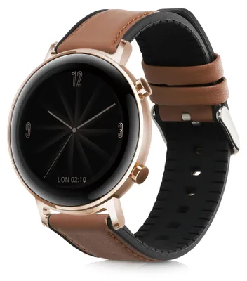 Produktbild von kwmobile Leder Uhrenarmband für Huawei Watch 2 / Watch GT2 (42mm) / Honor Magic Watch 2 (42mm) Armband - Ersatzarmband für Fitnesstracker mit