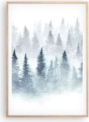 Produktbild von Gerahmtes Poster - Rahmen in heller Eiche - Bäume Wald Natur - 70x100 cm - Wand Bild - Wanddeko - Wandbilder - Wandposter - Bilderrahmen - Bilder - Kunstdruck - Wandbild - P2NPA70x100-3981
