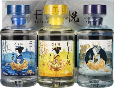 Produktbild von Etsu Japanese Gin Set 43,7% Vol. 3x0,2l in Geschenkbox