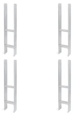 Zdjęcie produktu dla Alberts 4 x wsporniki słupków H, 116x600 mm, grubość materiału 5 mm, głębokość 60 mm, ocynkowane ogniowo