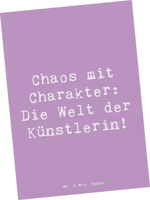 Produktbild von Mr. & Mrs. Panda Grußkarte Spruch Künstlerin Chaos - Lavendeltraum - Geschenk, Kunstschaffende, Kreativität, Fotokarte, Kreativindustrie, Postkarte, Postkarten, Beruf
