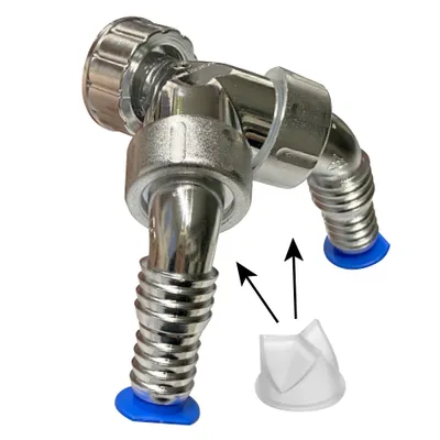 A close-up studio shot of a plumbing fitting.