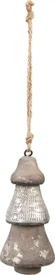 Produktbild von Clayre & Eef Weihnachtsanhänger Weihnachtsbaum Ø 6x13 cm Silberfarbig Holz