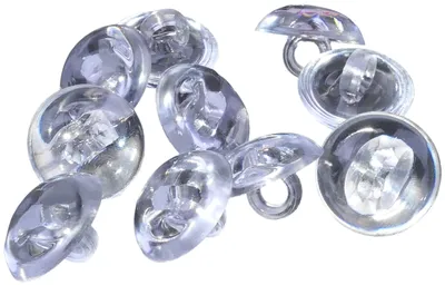 Runde Nähknöpfe, 10 Stück, transparent, Kunststoff, Ø 12,8 mm