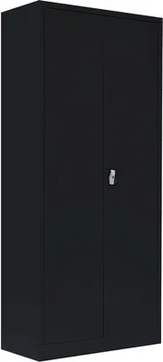 Produktbild von Stahl-Aktenschrank Metallschrank abschließbar Büroschrank Stahlschrank Schwarz 1800 x 800 x 383 mm 530339