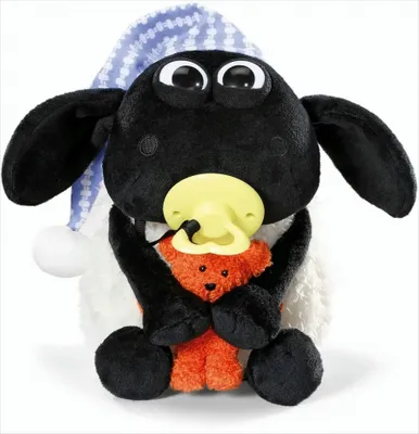 Produktbild von NICI - Shaun das Schaf - Kuscheltier Timmy mit kleinem Bär, Schnuller und Schlafmütze, 25 cm