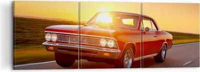 Produktbild von Bild auf Leinwand - Leinwandbild - Auto Straße - 120x40cm - Wand Bild - Wanddeko - Wandbilder - Leinwanddruck - Bilder - Kunstdruck - Wanddekoration - Leinwand bilder - Wandkunst - CA120x40-3702