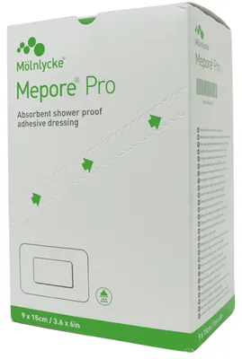 Produktbild von Mepore Pro Steril 9 x 15 cm wasserfester, selbstklebender Absorptionsverband als Keimbarriere für Viren und Bakterien, 40 St. Pflaster