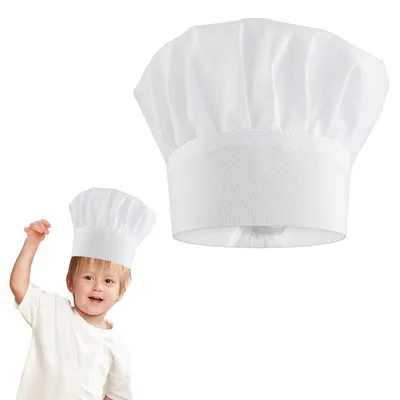 Produktbild von Kochmütze Kinder Weiß Verstellbar Klettverschluss 50-54 cm