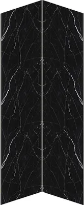 Produktbild von 2er-Set Aluminium-Duschwandpaneele in Marmoroptik mit Profilen - 2 x B 90 x H 210 cm - ENEKO