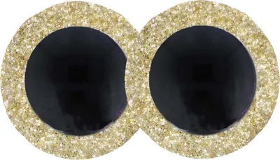 Glitzeraugen 40 Stück m. Gegenstück 15 mm gold