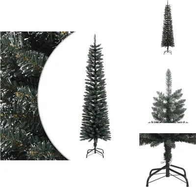 Zdjęcie produktu dla vidaXL Sztuczna choinka ze stojakiem smukła zielona 180 cm PVC - Choinki świąteczne