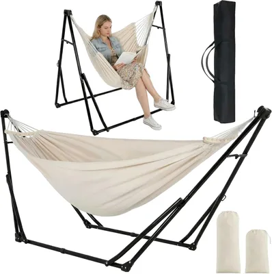 Immagine prodotto di Amaca, design pieghevole, altezza regolabile, color kaki