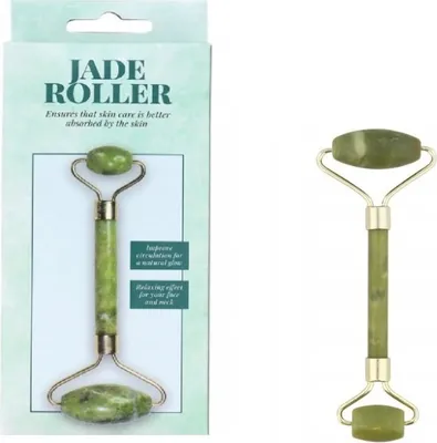 Produktbild von Jade Roller Jade Quarz Massage Gesichtsmassage Face Roller Hals Körper grün