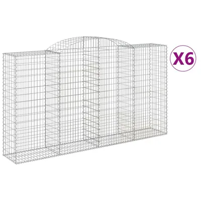 Produktbild von Gabionen mit Hochbogen 6 Stk. 300x50x160/180cm Verzinktes Eisen