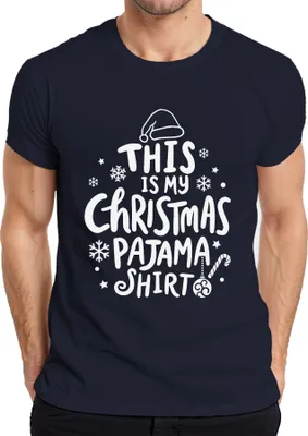 Obrázek produktu pro Tohle je moje vánoční pyžamové tričko Bílý motiv - Vánoce Xmas Christmas Pánské tričko, námořnická modrá, 3XL