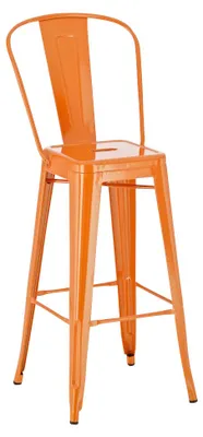 Produktbild von CLP Barhocker Aiden aus Metall mit Fußstütze orange