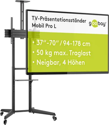 Produktbild von Fernsehständer in Schwarz, geeignet für Bildschirme bis zu 177,8 cm (70 Zoll)