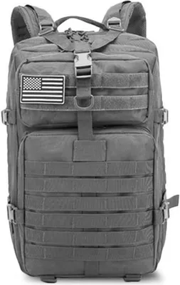 Produktbild von Großer Bundeswehr Rucksack 45l in Grau, Militär Kampfrucksack, Molle Army 3-DayPack, US Assault Pack, BW Armee Outdoor Tasche