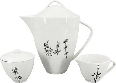 Obrázok produktu pre Čajová súprava z divokého porcelánu (čajník 1600 ml, kanvička na mlieko 150 ml, cukornička 150 ml)