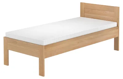 Produktbild von Massivholzbett 100 x 200 cm aus Buche – Zeitloses Design und höchste Stabilität, V-60.26-10Rollrost und Matratze inkl.