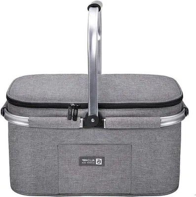 Image de Grande glacière isotherme de 32 litres, gris clair, pour pique-nique, glacière isotherme, glacière