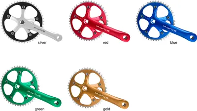 Produktbild von M-Wave 1-fach Kurbelgarnitur Kurbel 44 Zähne 165 mm JIS Vierkant Tretkurbel Fahrradkurbel Kettenradgarnitur Singlespeed Fixie