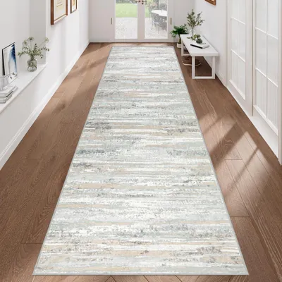 Obrázok produktu pre Koberec behúň 80x300 cm, béžová, krátky vlas, prateľný, protišmykový, do kuchyne