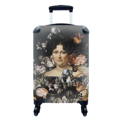 Produktbild von MuchoWow® Koffer Handgepäck Trolley Rollkoffer Kleine Reisekoffer mit 4 Rollen - Johanna Henriette Engelen - Dubois Drahonet - Blumen - Cabin Size < 55x40x23 cm & 55x40x20 cm - Fotokoffer - Kabinenkoffer - Boardgepäck - Reise-Box - Reisekoffer - Reisegepäck - Koffer mit Bild - Trolley für Kinder