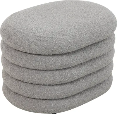 Image de SVITA BLOSSOM Pouf avec espace de rangement Pouf Ottomane Coussin Boucle Gris clair
