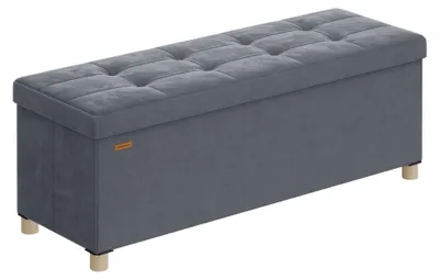 Immagine prodotto di SONGMICS: Panca con spazio contenitore, poggiapiedi pieghevole, capacità 112 litri, dimensioni 38 x 110 x 40 cm