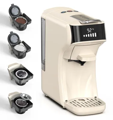 Produktbild von HiBREW 6-in-1-Elektrokaffeemaschine mit 7 w?hlbaren Wassermengen, Extraktion bei konstanter Temperatur von 92 ¡ãC, 20 Bar, Kalt-/Hei?brš¹h-Minikaffeemaschine, Espressokaffeemaschine, funktioniert mit Nes DG-Kapsel, ESE Kcup Pod, gemahlenem Kaffee und Tee