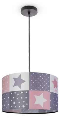 Produktbild von Kinderlampe Deckenlampe LED Pendelleuchte Kinderzimmer Lampe Sternen Motiv E27 Leuchten Farbe / Größe Pink (Ø38cm)