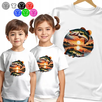 Produktbild von Kinder T-Shirt - WĘDKARSTWO - OKOŃ I ZACHÓD für Jungen - L