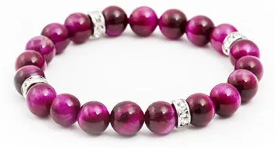 Produktbild von Lila Tigerauge Perlenarmband MINK92/17