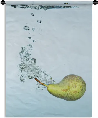 Produktbild von MuchoWow® Wandteppich Wandbehang Birne plätschert im Wasser 90x120 cm Tapisserie Dekoration Wandtuch - Wanddeko