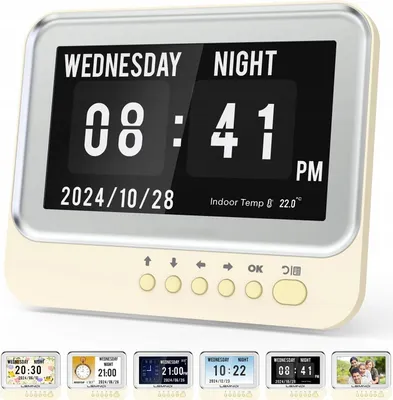 Obrázok produktu pre Digitálne hodiny 7'' digitálny fotorámik 1024x600 LED fotorámik na stôl