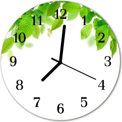 Produktbild von Glasuhr Wanduhr Küchenuhr Echt-Glas 30fi cm Laub grün