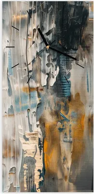 Produktbild von Wanduhr aus Glas mit Motiv Abstrakte Kunstwerke- 30 x 60 cm - inkl. Aufhängesystem