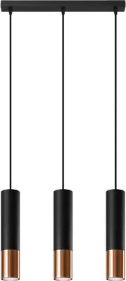 Produktbild von Hängeleuchte LOOPEZ 3L schwarz/kupfer 3xGU10 10W Stahl 90x6x45cm Sollux Lighting